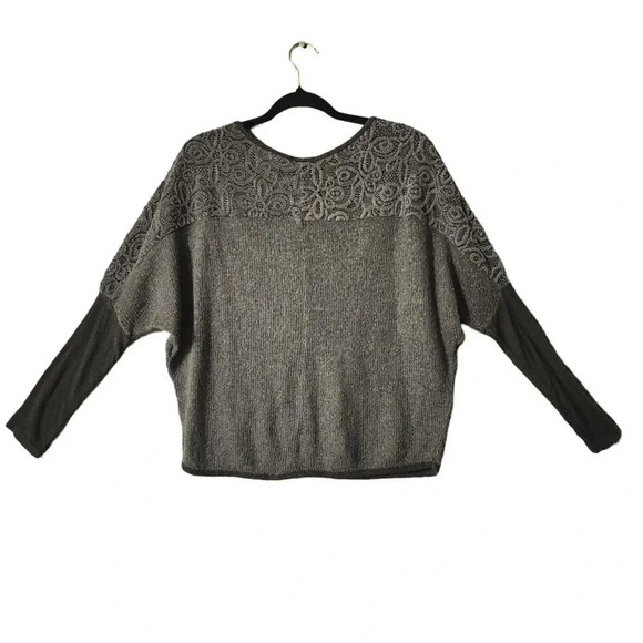 LOLA V-Neck Pullover Sweater Women Size Large Gray Long Sleeve Soft - Picture 2 of 6